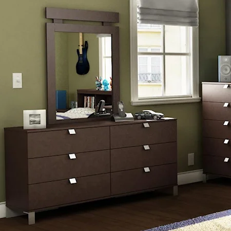 Dresser and Mirror Set