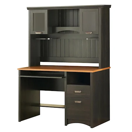 Single Pedestal Desk and Hutch Office Set