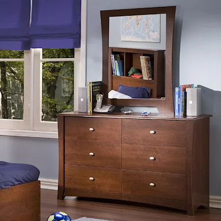 Double Dresser and Vertical Mirror Set