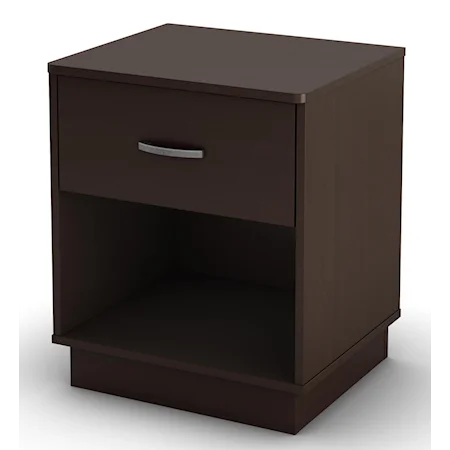 Single Drawer Nightstand with Open Storage Area