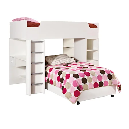 Twin Complete Loft Bed with Desk and Storage