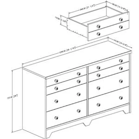 Drawer Dresser with Six Drawers