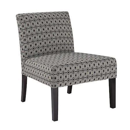 Two Pack Patterned Armless Accent Chairs