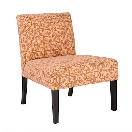 Two Pack Patterned Armless Accent Chairs