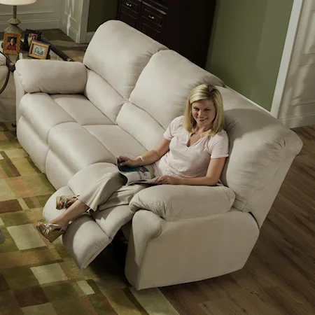 Double Reclining Pillow Arm Sofa