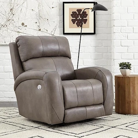 Casual Power Headrest Layflat Recliner with Memory Plus and Wireless Power