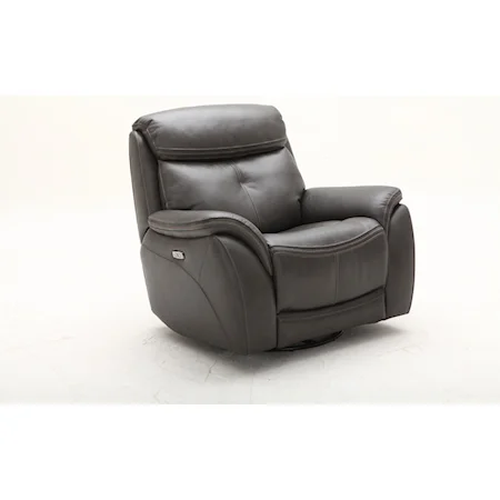 Contemporary Swivel Glider Power Headrest Recliner with USB Port