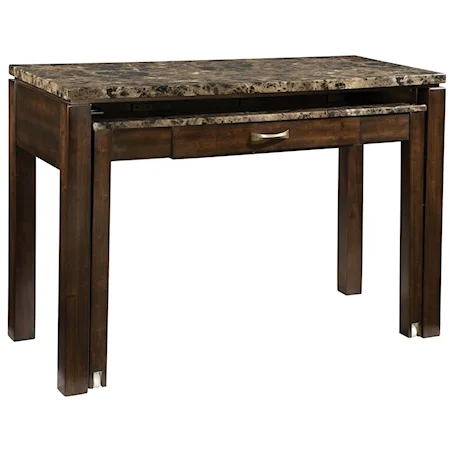 Desk & Entertainment Combination Piece with Power Plug & Faux Marble Top