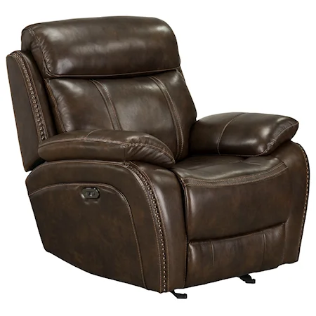 Manual Glider Recliner with Nail Head Trim