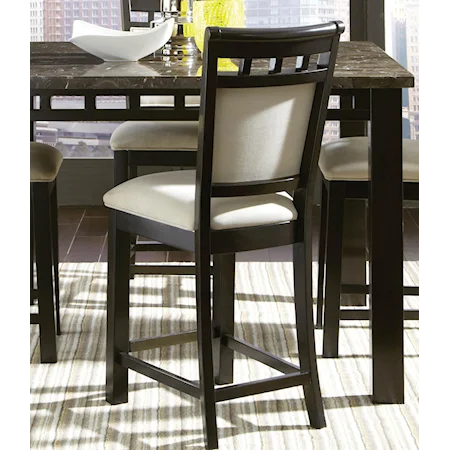 Upholstered Barstool with Open Ladder Motif