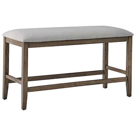Transitional Counter Height Bench with Upholstered Seat
