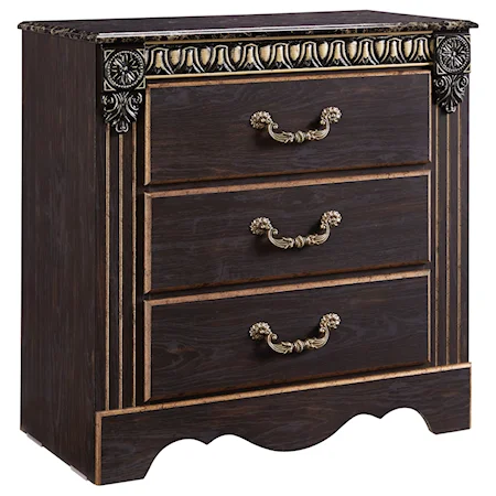 Traditional 3 Drawer Nightstand