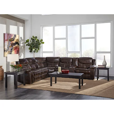 Reclining Sectional with Console and Power Strip