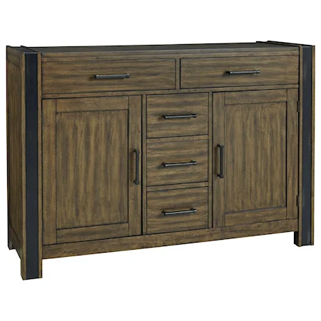 Rustic Five Drawer Buffet with Felt Lined Drawers