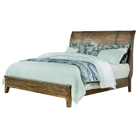 Rustic California King Sleigh Bed