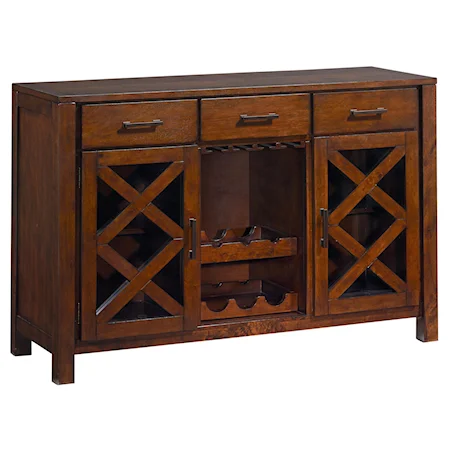 3 Drawer Sideboard with Wine and Glass Rack and 2 Doors