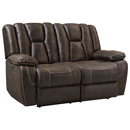 Power Loveseat with Channeled Back