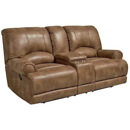 Casual Motion Loveseat with Console