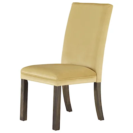 Set of Two Upholstered Dining Side Chairs - Yellow