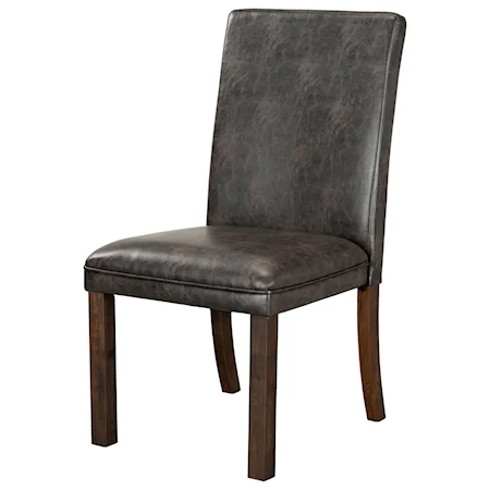 Set of Two Faux Leather Dining Side Chairs - Sierra