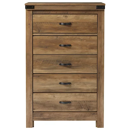 Transitional Five Drawer Chest