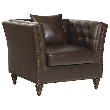 Upholstered Chair with Nailhead Trim