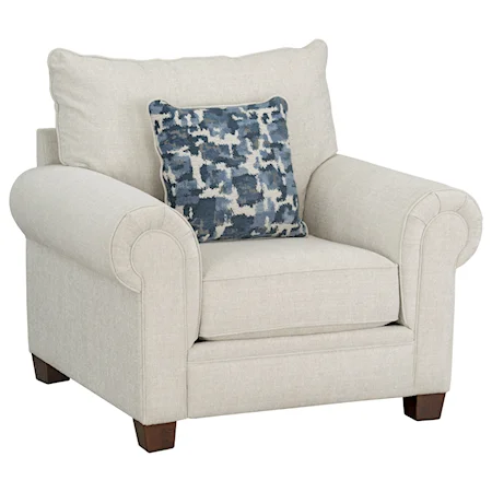 Casual Upholstered Chair with Rolled Arms