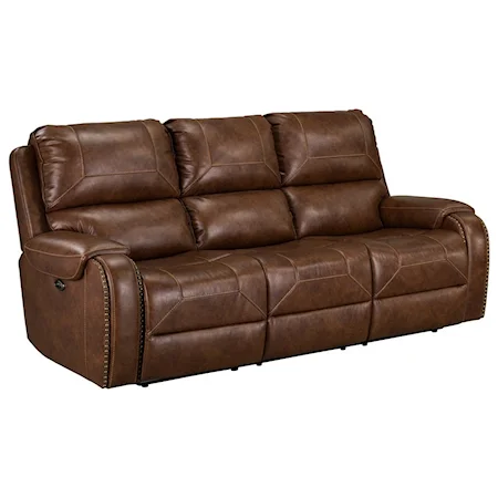 Casual Power Reclining Sofa with Drop Down Table and USB Outlet