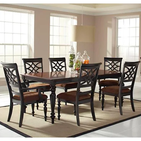 7 Piece Rectangular Dining Table & Upholstered Chair Set