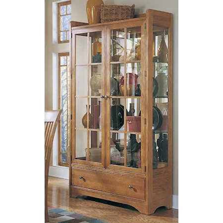 Four-Shelf Curio China with Mirrored Back