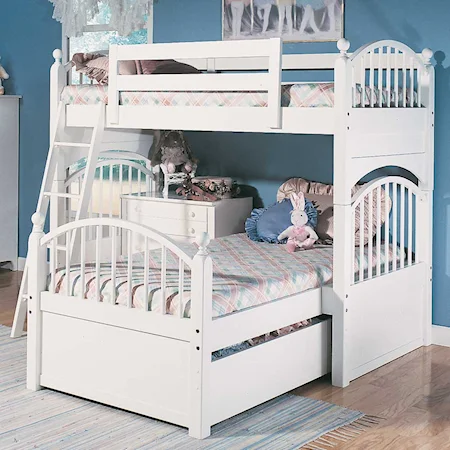 Twin Size 3/3 Spindle Loft Bunk Bed