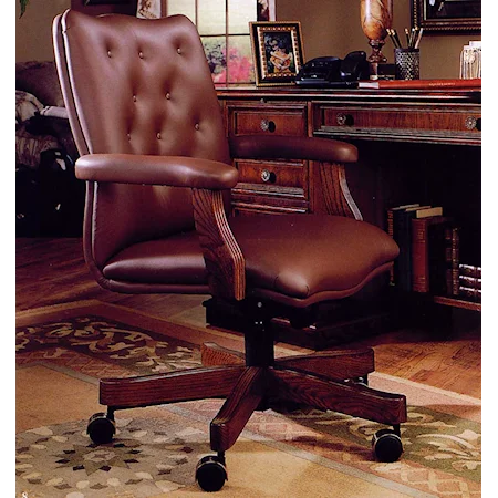 Office Arm Chair in Brown/Tan Leather