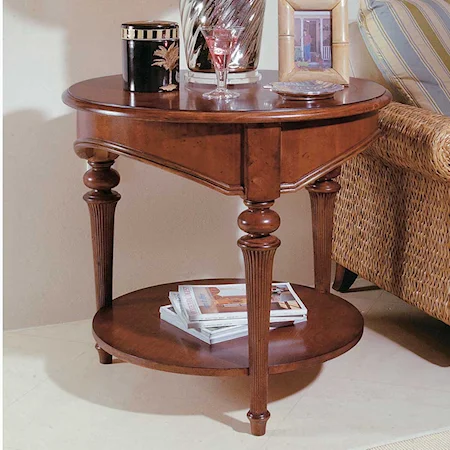 30" Round Bedside Lamp Table
