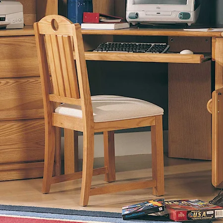 Wood Desk Chair with Padded Seat