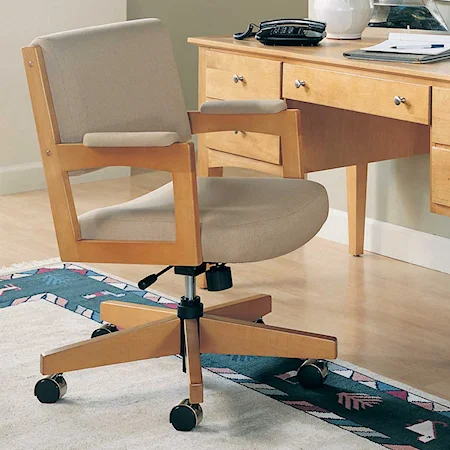 Adjustable-Height Attached-Arm Office Chair