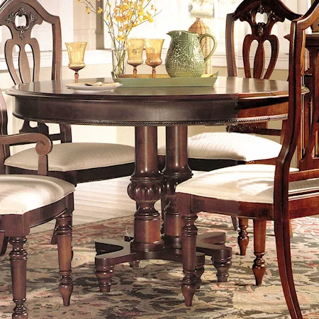 Round Pedestal Table with Two 20" Leaves
