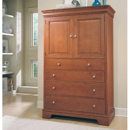 Five-Drawer Door Chest with TV Compartment