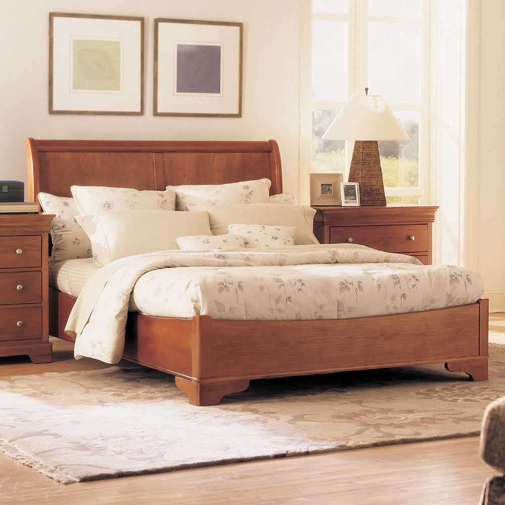 Low profile sleigh shop bed