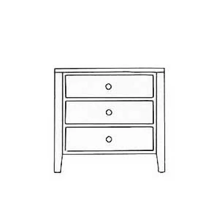 26" Three Drawer Night Stand