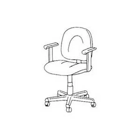 Adjustable-Height Office Chair in Beige Fabric