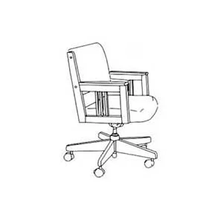 Adjustable-Height Attached-Arm Office Chair