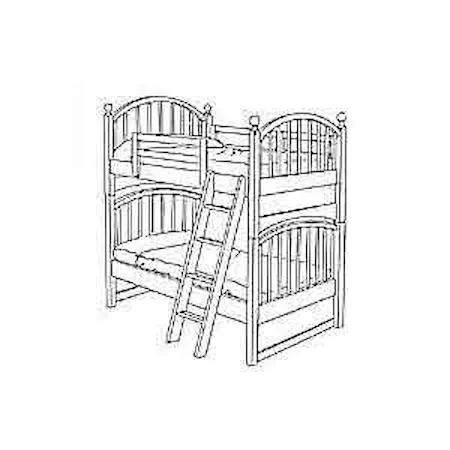 Twin Size 3/3 Spindle Bunk Bed