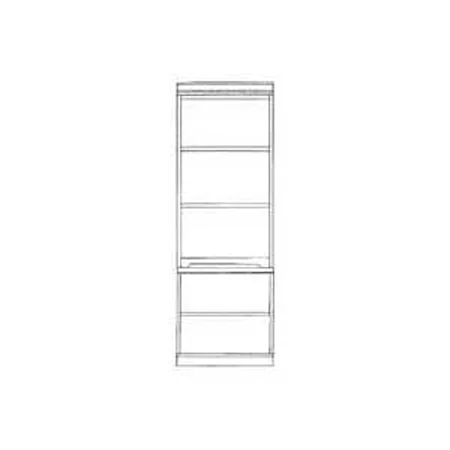 Two-Shelf Bookcase Cabinet and Hutch