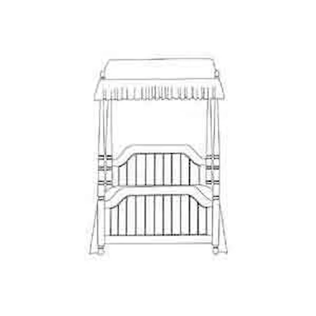 Double Canopy Bed with White Canopy Cover
