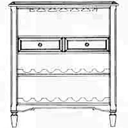 Distressed Painted Wine Console, Rack