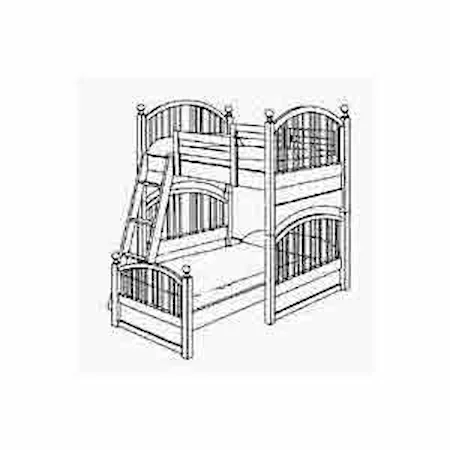 Twin Size 3/3 Over 3/3 Loft Bunk Bed