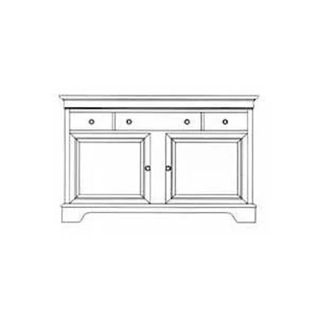 Three-Drawer 60" Buffet with Two Doors
