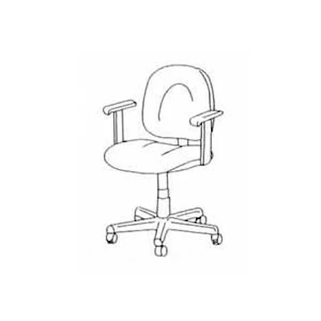 Adjustable-Height Office Chair in Beige Fabric