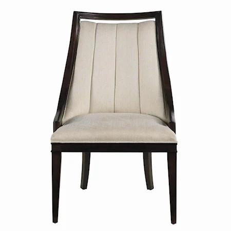 Upholstered Wood Frame Chair with Round Back