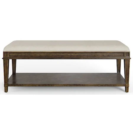 Transitional Upholstered Bed Bench